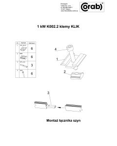 KLEMY ŚRODKOWE 6KPL 35-40MM SREBRNE KLIK