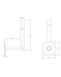 UCHWYT ŚCIENNY KĄTOWY AL USL-48x100/700AL-S