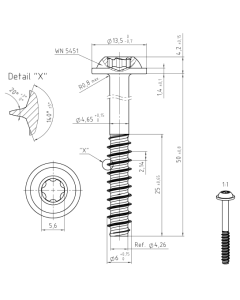 WKRĘT DO TWORZYWA 6X50 A2 TORX